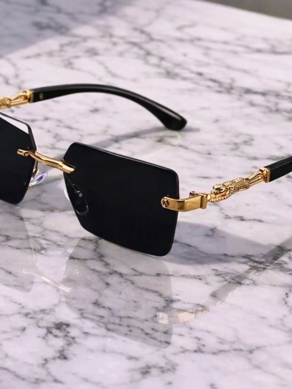 gold plated leopard sunglasses